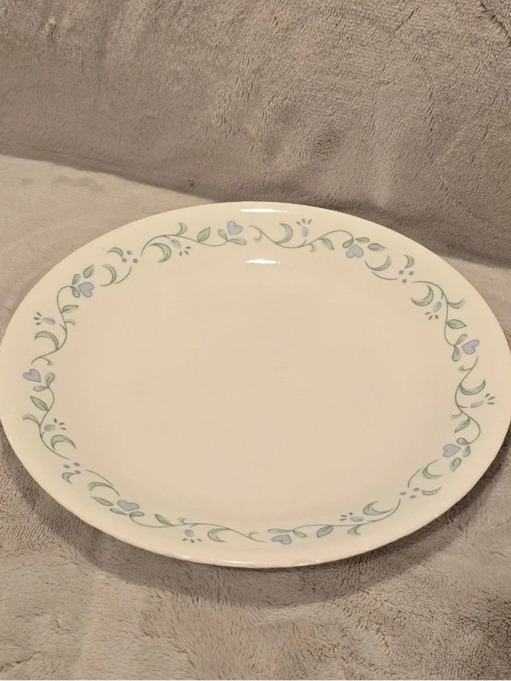 Ceramic Dinner Plate with Lavender Floral Border - White